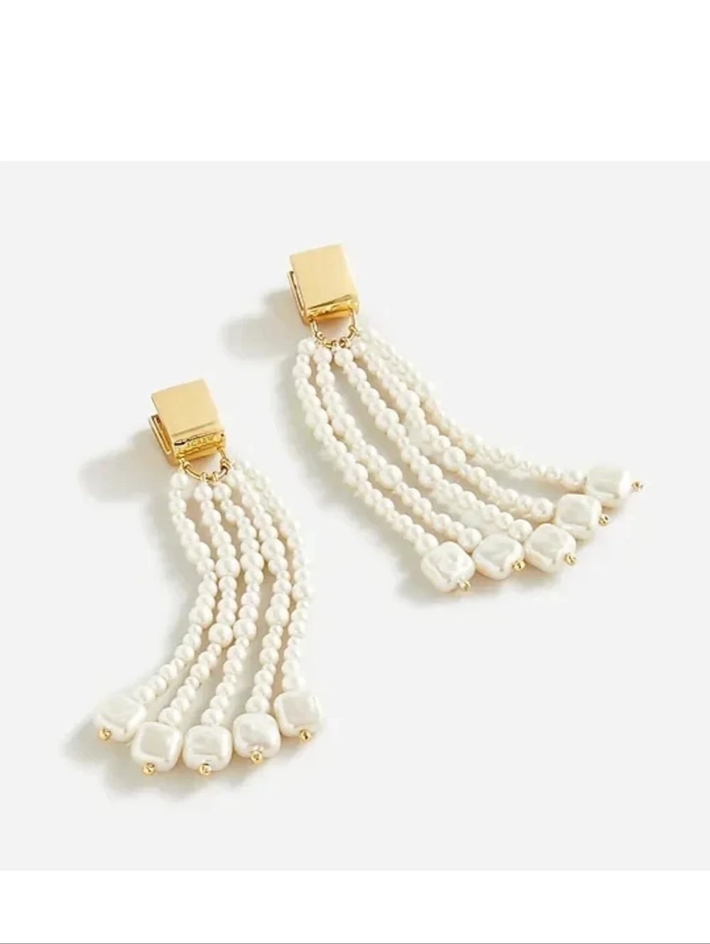 J.CREW Freshwater pearl sparkle statement earrings 2 1/2 In. BNWT SO 1 Left!